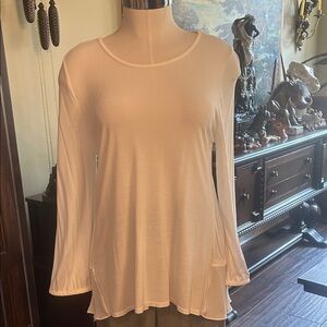 Loft Sz L Elegant Cream White Women's long sleeve Top GUC